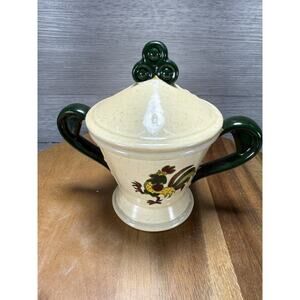 Vintage Rooster POPPYTRAIL Metlox Sugar Bowl